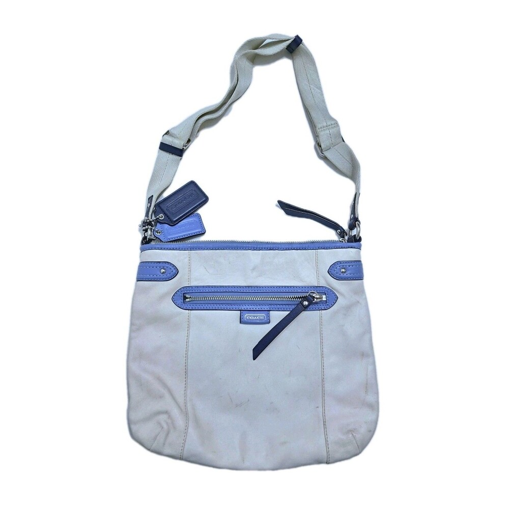 Coach Daisy Spectator Crossbody Bag Cream Blue Leather Purse F23943